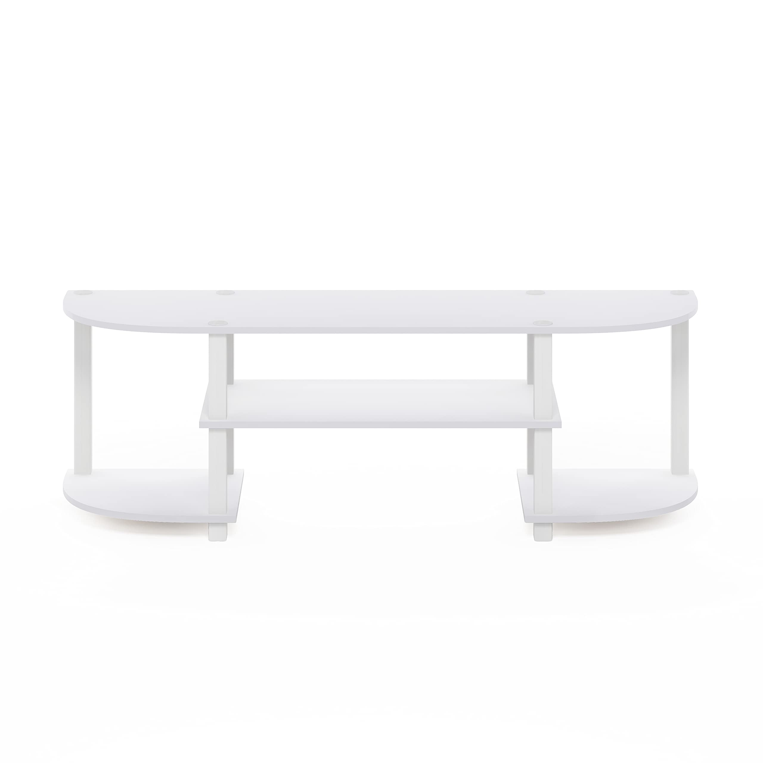 Furinno Wide Entertainment Center, Stand, TV Unit, Engineered Wood, White, 120(W) x 40(H) x 34(D) cm