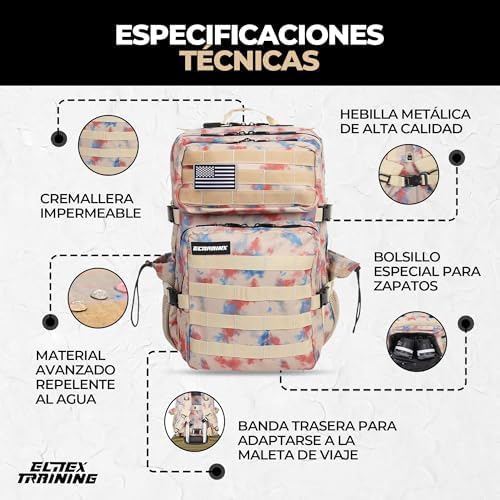 ELITRAINX Elitex Training 45L Tactical Military USA Waterproof Sport, Cabin Airplane, CrossTraining, Outdoor Sports Gym Portable