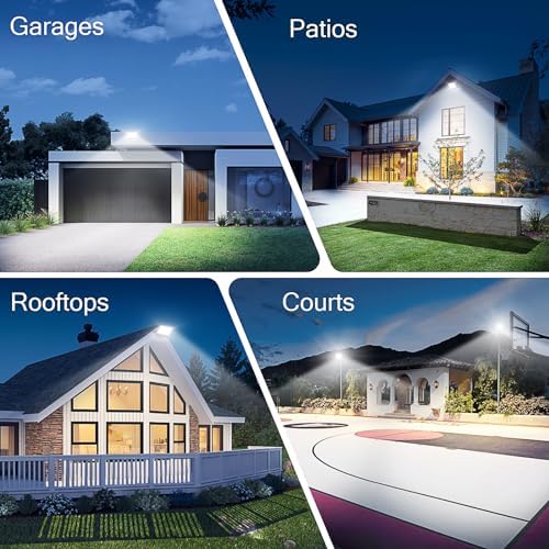 YIQIBRO LED Security Lighting Floodlight 300W - 30000LM IP67 Waterproof Outdoor Flood Lights Mains Powered, 7000K Cold White Outside Lights Mains Powered for Garden, Patio, Yard(2 Pack)