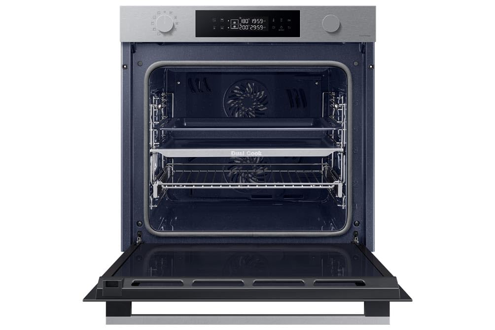 Samsung Series 4 Dual Cook Flex Smart Oven with Pyrolytic Cleaning, Colour: Stainless Steel, NV7B45305AS