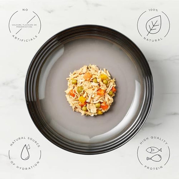 Encore 100 Percent Natural Adult Wet Dog Food, Chicken and Fish Selection Multipack in Broth 156g Tin (5 x 156g Tins)