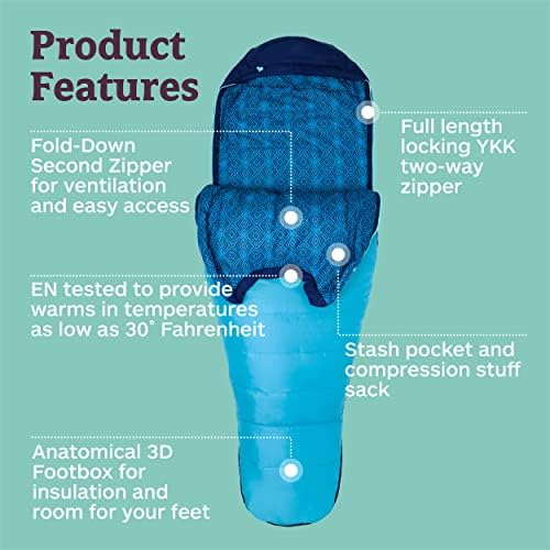 Marmot Wm's Trestles 15, Women's Mummy sleeping bag, light and warm 3 seasons sleeping bag