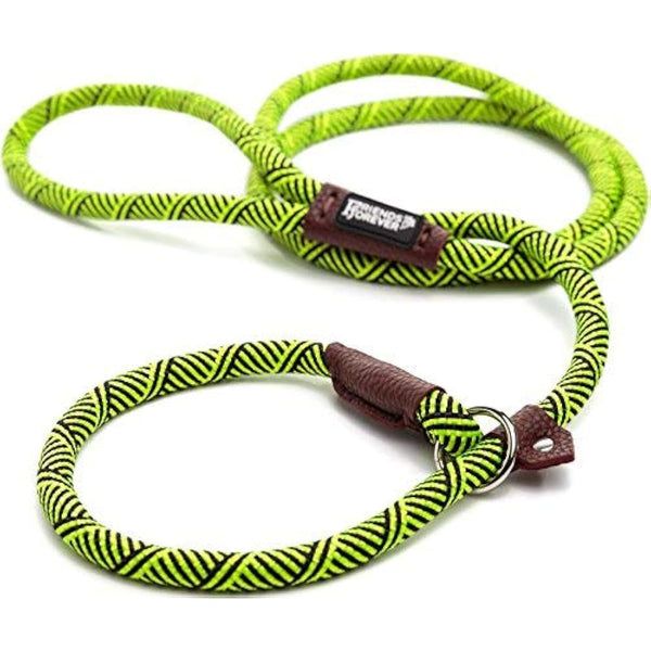 Friends Forever Extremely Durable Dog Rope Leash, Premium Quality Training Slip Lead, Reflective, Thick Heavy Duty, Sturdy, No Pull, Comfortable For The Strong Large Medium Small Pets 6 feet, Green