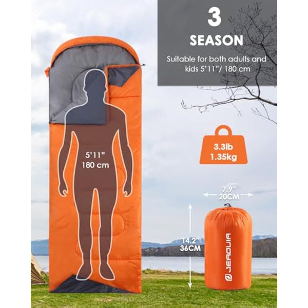 Sleeping Bags for Adults Backpacking Lightweight Waterproof- Cold Weather Sleeping Bag for Girls Boys Mens for Warm Camping Hiking Outdoor Travel Hunting with Compression Bags