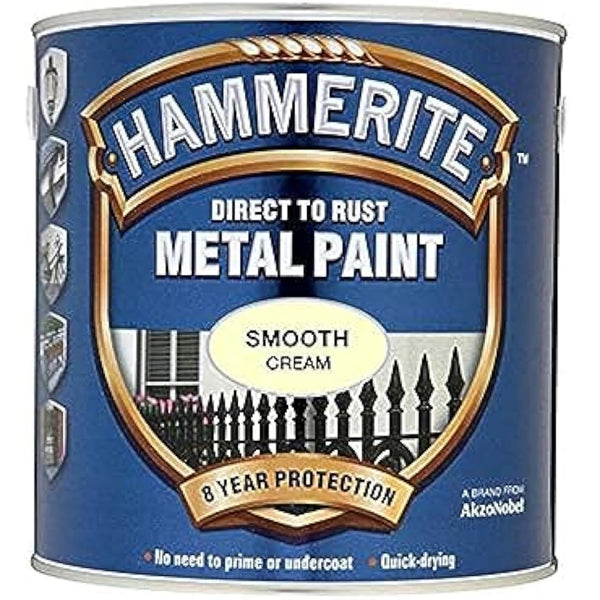Hammerite 5122064 Direct to Rust Metal Paint - Smooth Cream Finish 750ML
