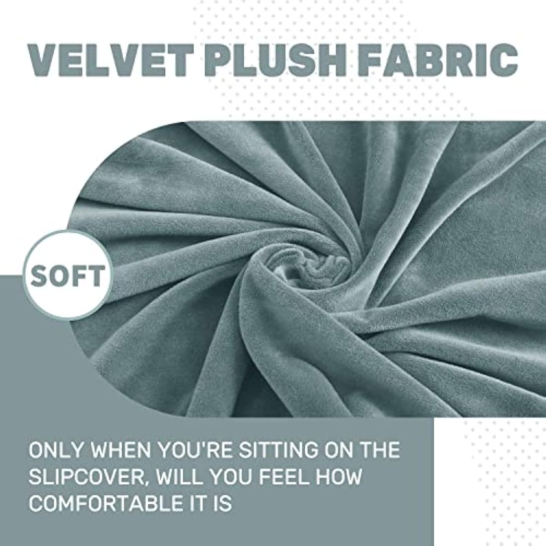 XINEAGE 1 Piece Velvet Couch Covers for 3 Cushion Couch Living Room High Stretch Sofa Cover Pets Dogs Friendly Anti Slip Thickened Slipcovers Furniture Protector (3 Seater, Stone Blue)