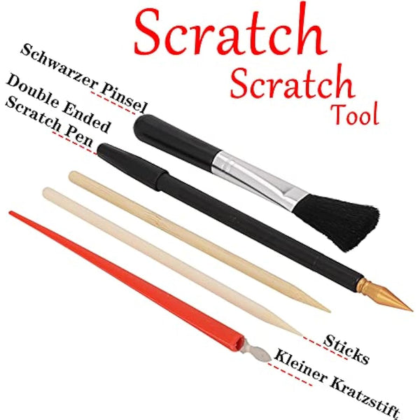 Heyu-Lotus 8pcs Scratch Art Paper Rainbow Painting Sketch City Series Night Art Craft Scratch Scratchboard for Adult and Kids with 5 Tools