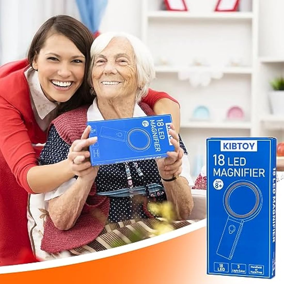 30X 40X Magnifying Glass with Light and Stand, Folding Handheld Magnifying Glass 18 LED Illuminated Lighted Magnifier for Macular Degeneration, Seniors Reading, Close Work, Coins, Jewelry (Black-o)