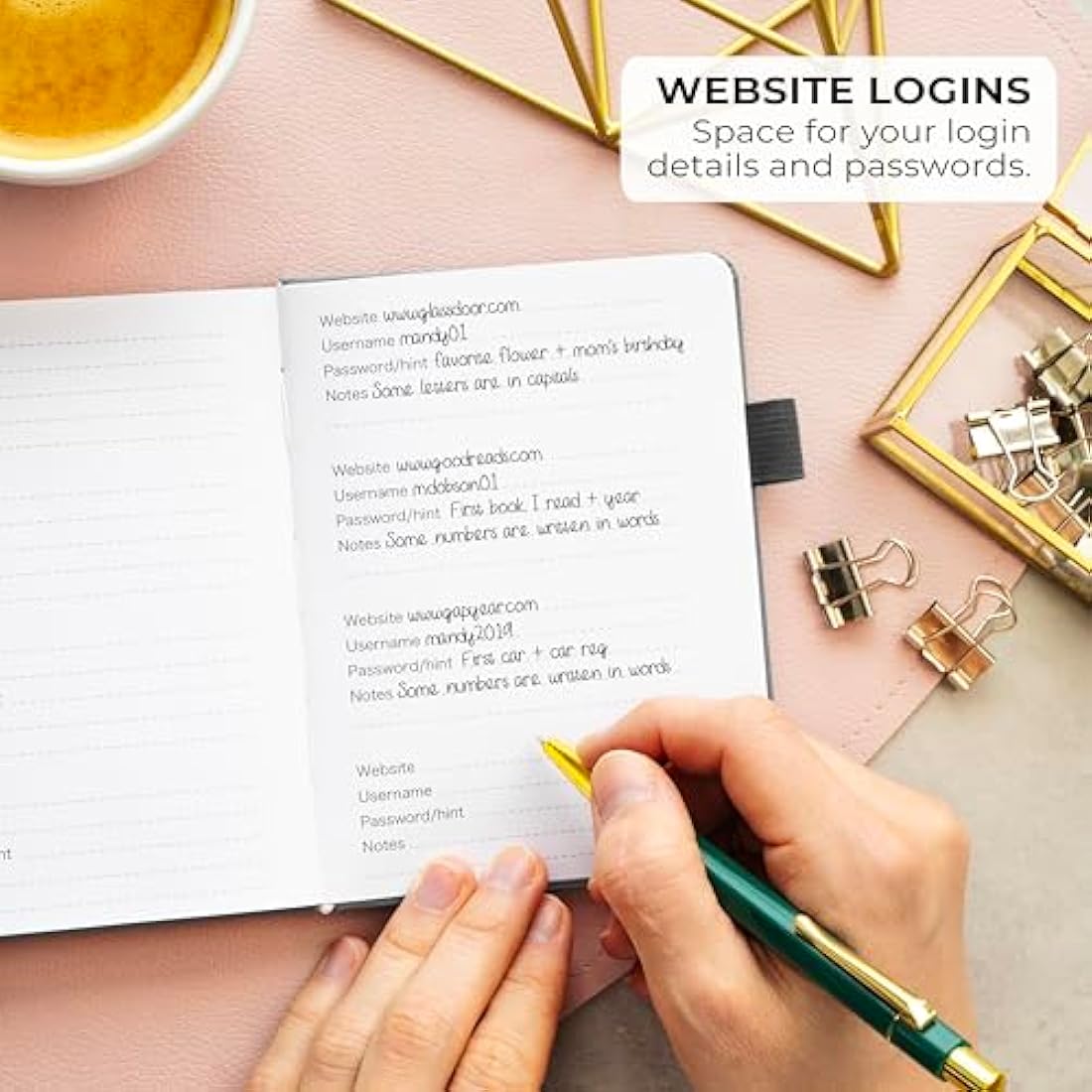 Clever Fox Address Book with alphabetic tabs - PU Leather Telephone and Address Book for Keeping Contacts Safe, Contact Organizer Journal, Small Size (10.5 x 14cm), Hardcover, Silver Black