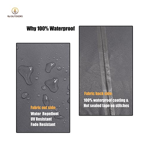 F&J Outdoors Garden Chair Covers, 1Pack 102x102x66/91cm Waterproof UV Resistant Deep Seat Lounge/Rocking/Adirondack Chair Cover