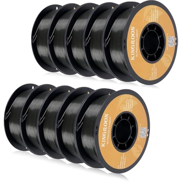 Kingroon PLA Filament 1.75 mm is for the 3D Printer, Filament 3D Printing Materials 10KG 3D Filament Dimensional Accuracy +/- 0.03 mm 3D Printer Filament PLA with Spool Wound Neatly Black pla filament