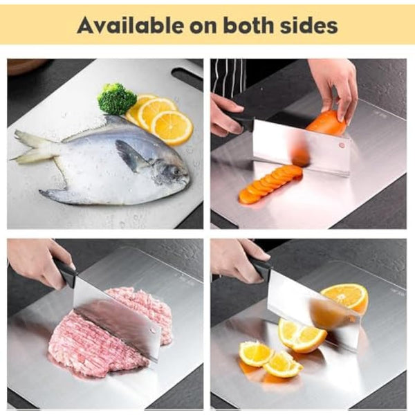 3 Piece Chopping Board Set, Stainless Steel Cutting Boards for Meat, Vegetables, Fruit, Cutting Boards for The Kitchen, Dishwasher-Safe