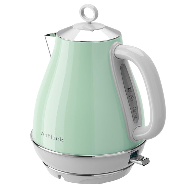 Anfilank Electric Kettle, Stainless Steel 1.7L, Rapid Boil 3000W, BPA Free, Auto Shut-Off and Boil-Dry Protection, Green