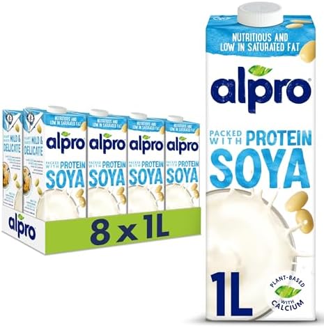 Alpro Soya Plant-Based Long Life Drink - Vegan Dairy Free & Lactose Free Milk Alternative - 1L (Pack of 8)