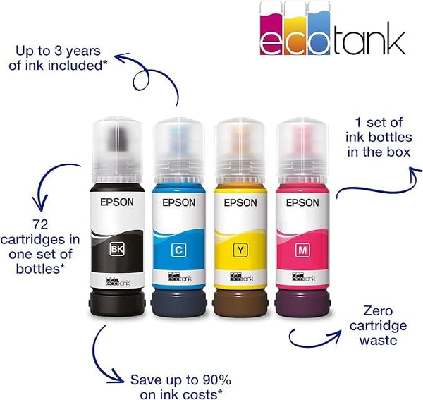 Epson EcoTank ET-2850 A4 Multifunction Air Print and Wi-Fi Ink Tank Printer with double sided printing, Up To 3 Years Of Ink Included