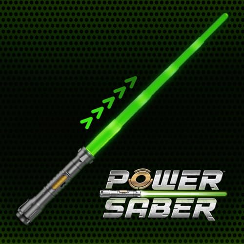 Power Saber: Green | Auto Extending 30" LED Energy Blade | With Motion Based Light and Sound Effects | Recommended Ages 6+