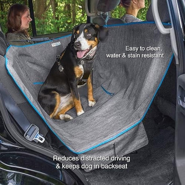 Kurgo Heather Half Hammock, Dog Car Seat Protector, Waterproof & Stain-Resistant, Secure Fit, Charcoal Grey