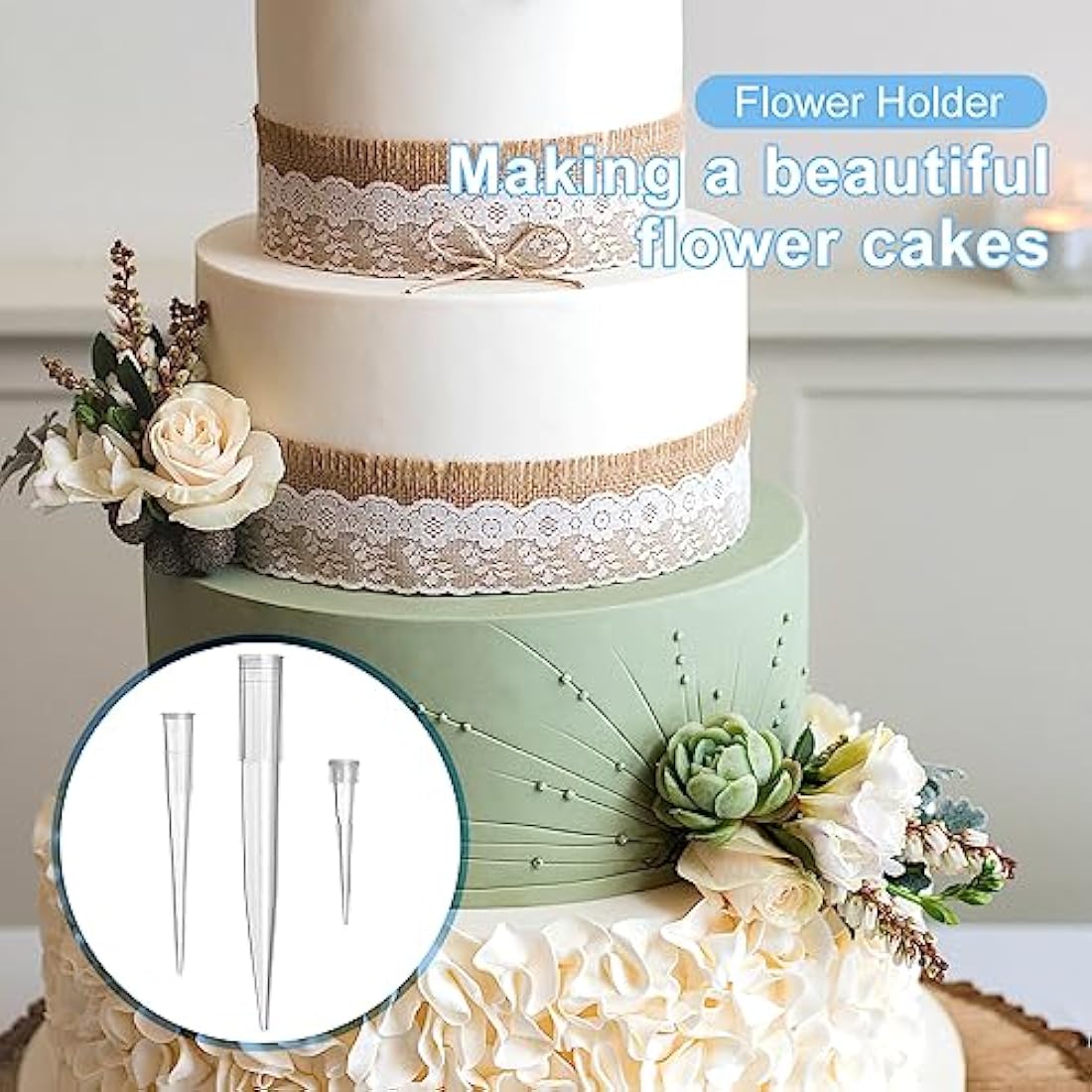 Jagowa 60 Flower Tubes - Perfect for Flower Arrangements & Cake Decorating. Three sizes (S/M/L) with 20 pcs each.