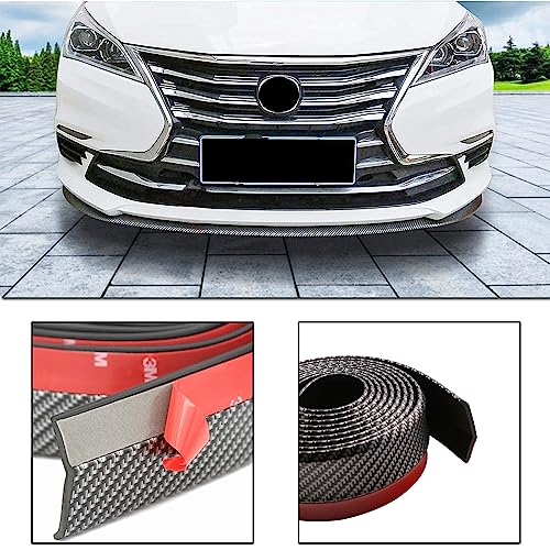 Universal Car Front Bumper Spoiler Rubber Sticker Lip Splitter Body Protector, 2.5M /8.2 ft