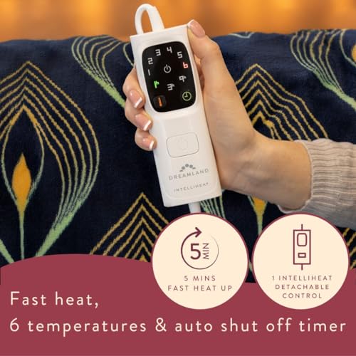 Dreamland Hygge Days Electric Blanket – Heated throw - Zebra, Luxury Faux Fur, 5-minute Fast heat up, 6 temperature settings, 1/3/9-hour auto timer, Electric throw, Machine Washable, 160x120cm