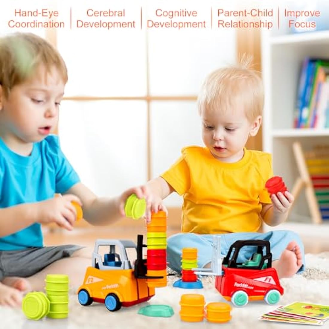 Hayoom Engineer Forklift Transport Game, Forklift Frenzy Car, Sensory Toys for 2+ Boys & Girls