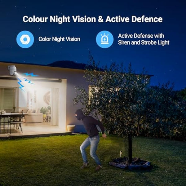 EZVIZ C8c 2MP 360° Outdoor WiFi Surveillance Camera with Auto-Zoom Tracking, Human Shape Detection, Colour Night Vision, Two-Way Audio, IP65 Waterproof, Active Defense