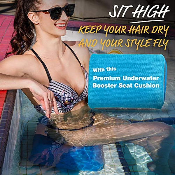 STAR SPLASH Hot Tub Booster Seat, 15 x 12 x 5 Inches - Hot Tub Pillow with Non-Slip Micro Dot Bottom and 6 Weighted Sections - Quick Dry Bath Accessories for Indoor or Outdoor Spa