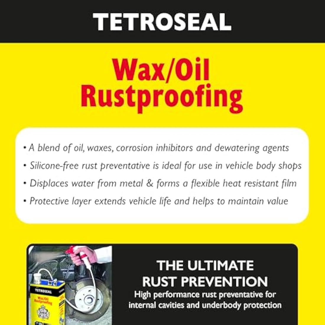Tetroseal Waxoil Car Rustproof Clear Car Rust Proofing 5L