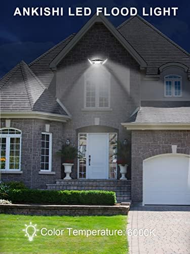 Ankishi 300W Flood Lights Outdoor, 30000LM Super Bright Security Lights, IP65 Waterproof Outside Lights, 6500K Daylight White Mains Powered Floodlight for Garden Warehouse