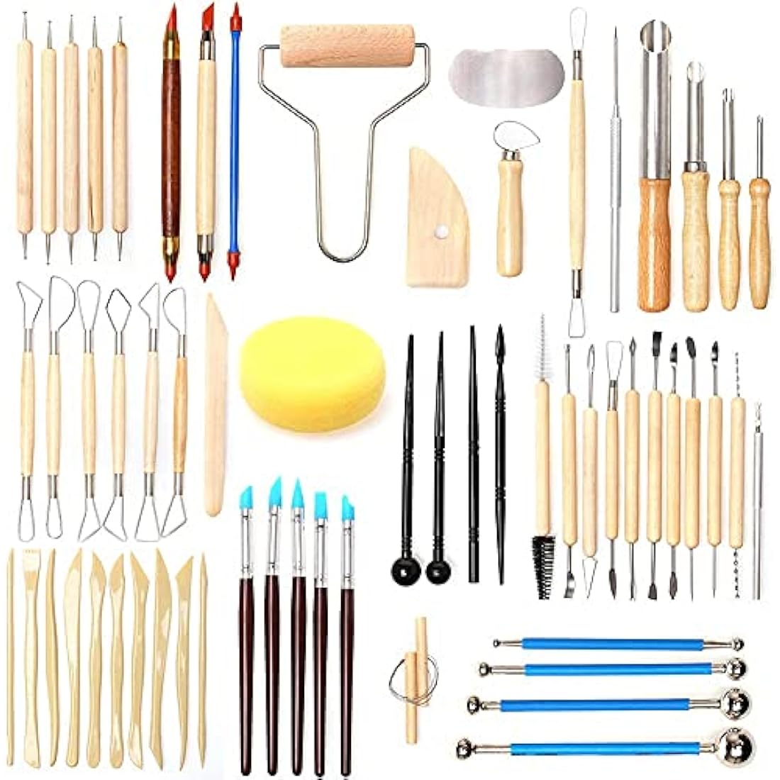 61pcs Ceramic Tools Clay Sculpting Set, Polymer Clay Tools Clay Sculpting Tools, Pottery Carving Tool for Engraving Modeling Embossing Shaping Art DIY