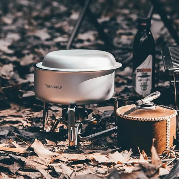 Fire-Maple Frost Ultralight Camping Cookware Set Compact Aluminum Cooking Kit with Nonstick Pot Frypan Plate and Gripper Camping Utensils for 1-2 people Hiking Trekking Fishing