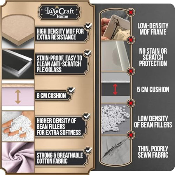 Empire Lap Tray with Bean Bag Cushion – Wooden Soft Padded Lap Tray with Cushion for Eating, Drinking & Laptop – Ideal for Breakfast, Dinner, Snacks & Work – Comfortable, Portable with Sturdy Design