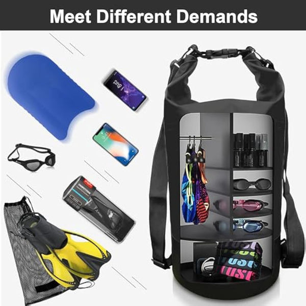 Blackace arteesol Waterproof Dry Bag 5L 10L 20L 30L Waterproof Bag with Long Adjustable Handle for Kayaking Boat Excursion Canoe/Fishing/Rafting/Swimming/Snowboarding