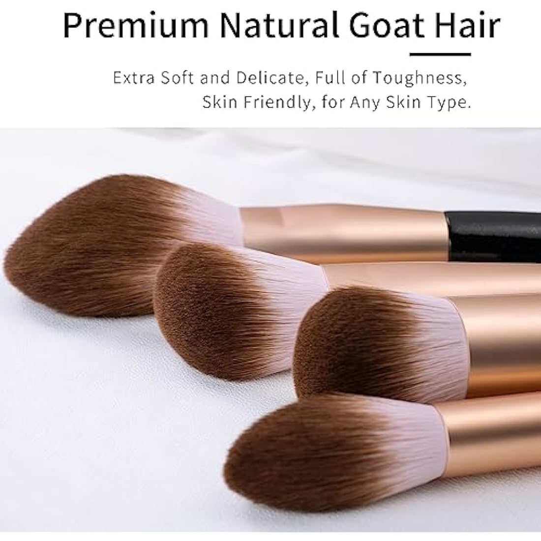 ENZO KEN Elegant Natural Goat Hair Makeup Brush Set with Gift Box, Natural Hair Makeup Brushes Set Professional, Make up Brushes Set Professional, Cosmetic Brush Makeup Set.