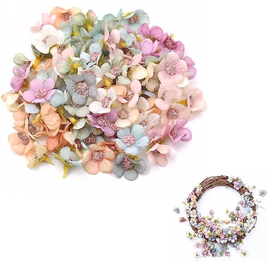 50pcs Artificial Daisy Flower Heads,Multicolor Decorative Artificial Daisy Flower heads Mini Silk Flowers Fake Flowers Heads for DIY Wreath Craft Party Festival Decor,Wedding Party Home Garden Decor