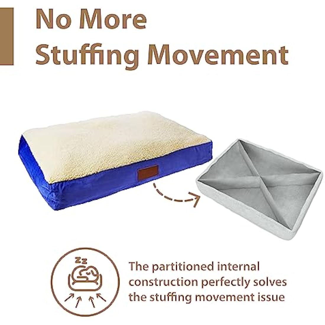 Ellie-Bo Medium Dog Bed for 30-inch Dog Cage/Crate - Blue Faux Suede/Sheepskin