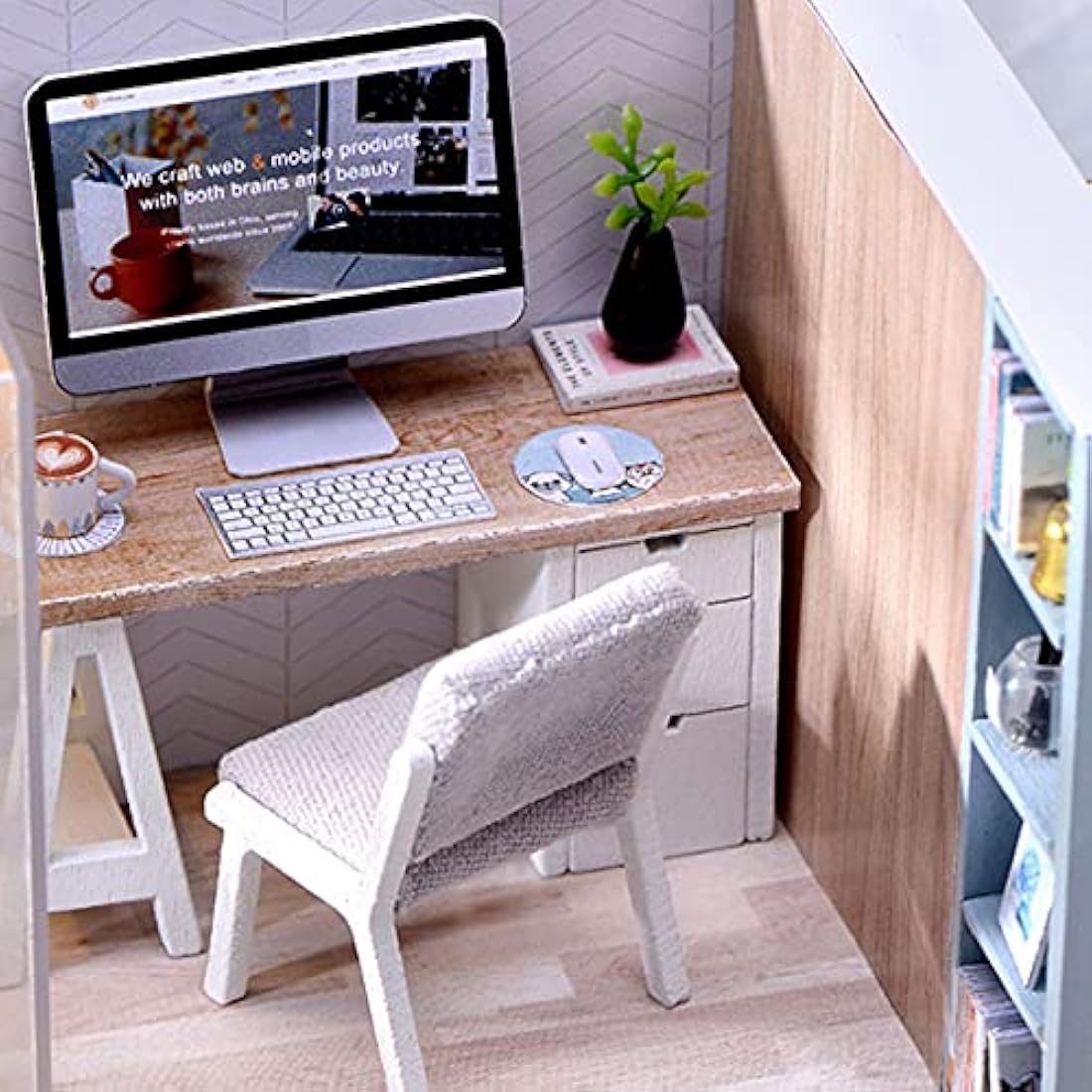 CUTEBEE Dollhouse Miniature with Furniture, DIY Wooden DollHouse Kit Plus Dust Proof and Music Movement, 1:24 Scale Creative Room Idea-L32