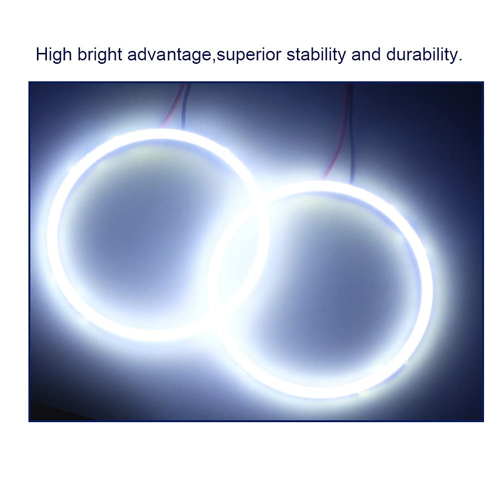 Qasim Car Angel Eyes COB Light Halo Ring 120MM 93SMD Headlight Lamp White 12V 24V(Pack of 2PCS)