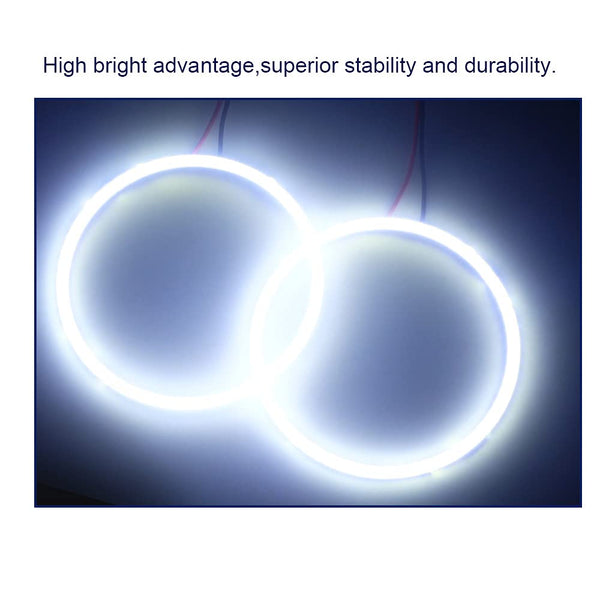 Qasim Car Angel Eyes COB Light Halo Ring 120MM 93SMD Headlight Lamp White 12V 24V(Pack of 2PCS)