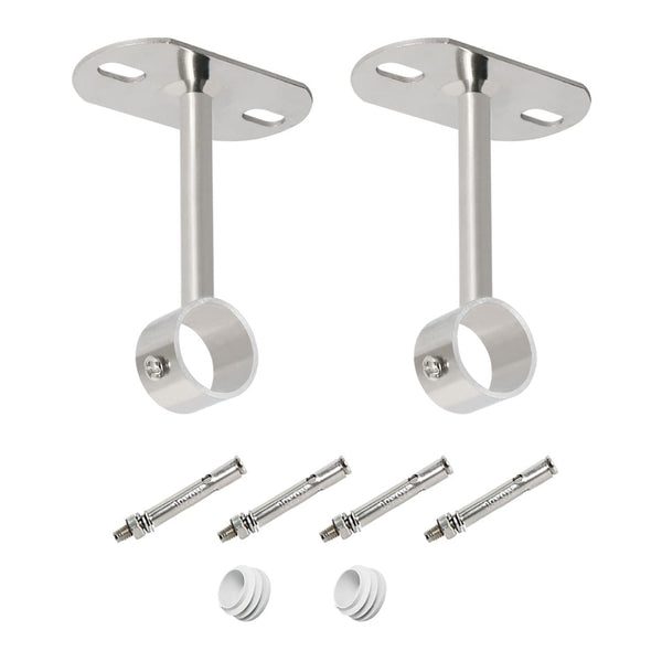 Ohamtes 2Pcs ID25mm (1"), L100mm, Clothes Rail mounting Bracket, Shower Curtain Closet tie Rod Support Frame, Curtain Rod Flange Socket, Suitable for