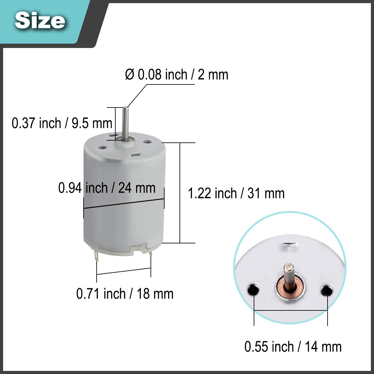 2 Pcs 545 Micro Motor DC 3.7-7.4 V 23500 RPM Long Shaft High Torque Gear RC Power Wheel Mini/Small Motor with Spring Wire, for RC Toy Car/Robot/Mini Fan/Electric Drill/UAV/DIY/Test