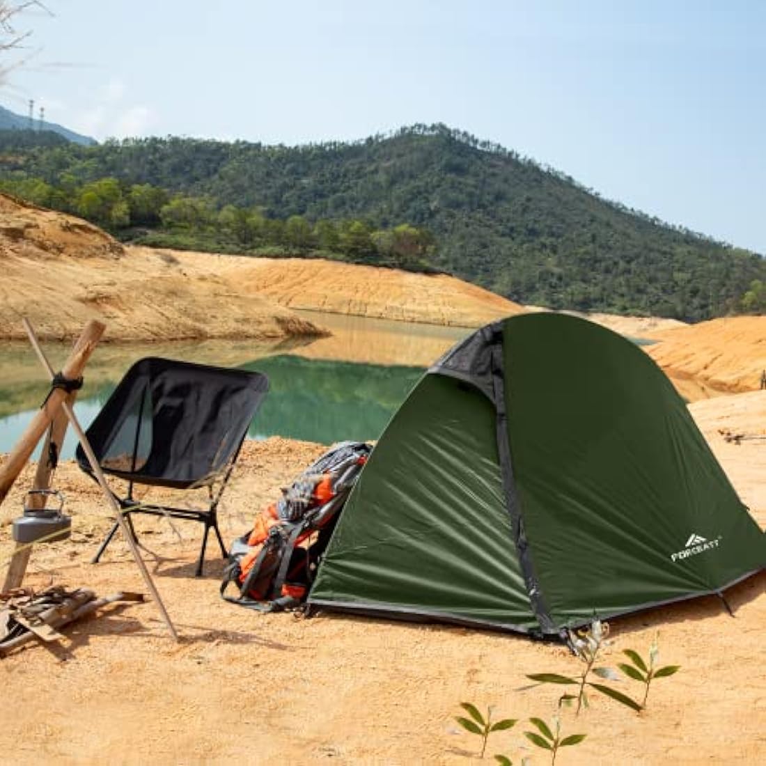 Forceatt Tent, 1/2 Person Two Doors Camping Tent, Ultralight Waterproof 1-2 Man Tent,Quick To Set Up,Portable,for Camping,Motorcycle Travel, Backpacking