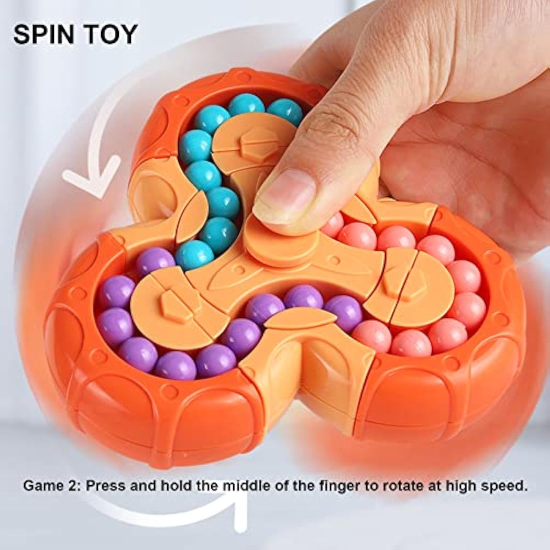 Jiuhao Magic Bean Rotating Cube Toy,Fidget Toy Spinner Ball Sorting Game Puzzle Brain Training Handheld Spinning Decompression Toy,Jigsaw Bean Toy Gifts for Kids,Teens,Adults Rotating Finger Cube Toy