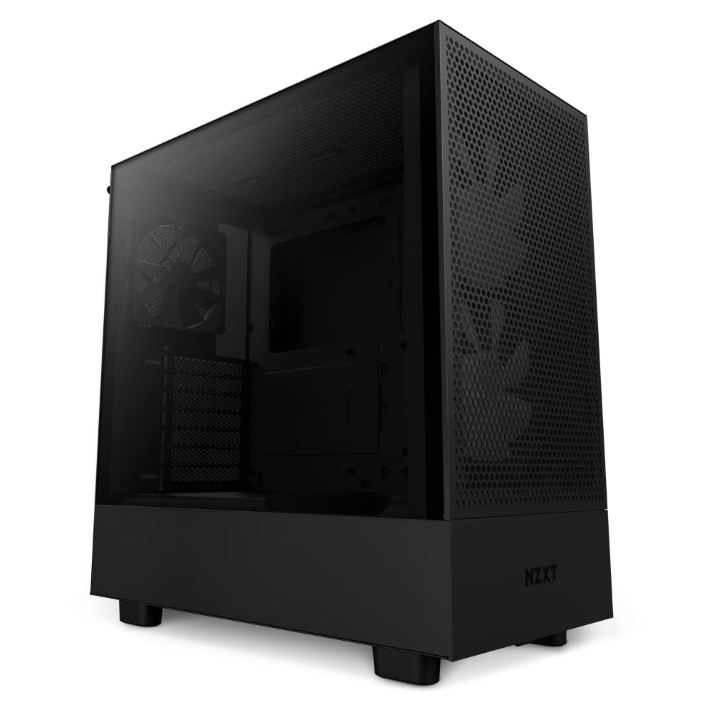 NZXT H5 Flow RGB - Compact ATX Mid-Tower PC Gaming Case - High Airflow - F360 RGB Core (CV) Included - 360mm Front & 240mm Top Radiator Support - Cable Management - Tempered Glass - White