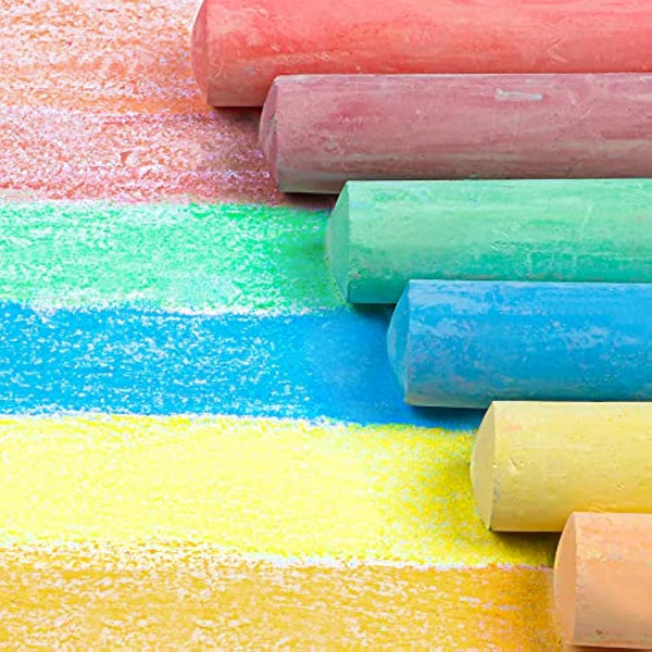 feela 28 Pack Jumbo Chalks for Children, 14 Coloured Sidewalk Chalks for Kids Toddlers, Pavement Outdoor Chalk Set for Painting on Sidewalk School Chalkboard Blackboard Street Playground