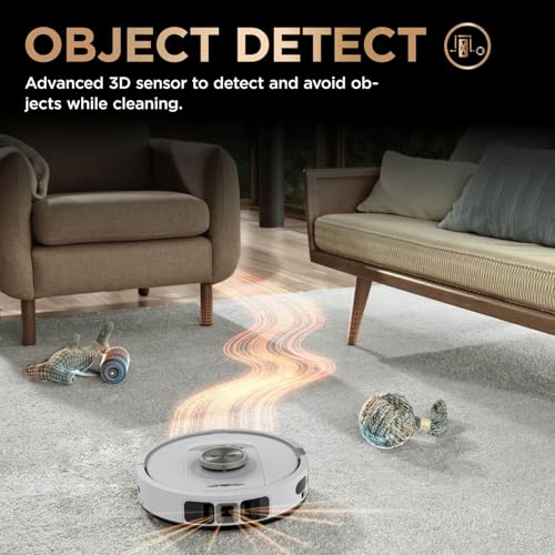 Shark PowerDetect 2-in-1 Robot Vacuum & Mop, NeverTouch Pro 60-Day Self Empty, Self-Refill and Self-Clean Robot Vacuum with 3D & LiDAR Navigation, NeverStuck Obstacle Bypass, WiFi/App White