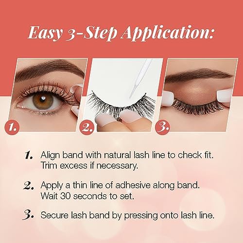 Ardell False Eyelashes Naked Lash 424 4 Pairs Multipack Black Fluffy Barely-There Natural Enhances Eyes Super Soft Lashes Comfortable Invisiband Vegan-Friendly Cruelty-Free False Lashes