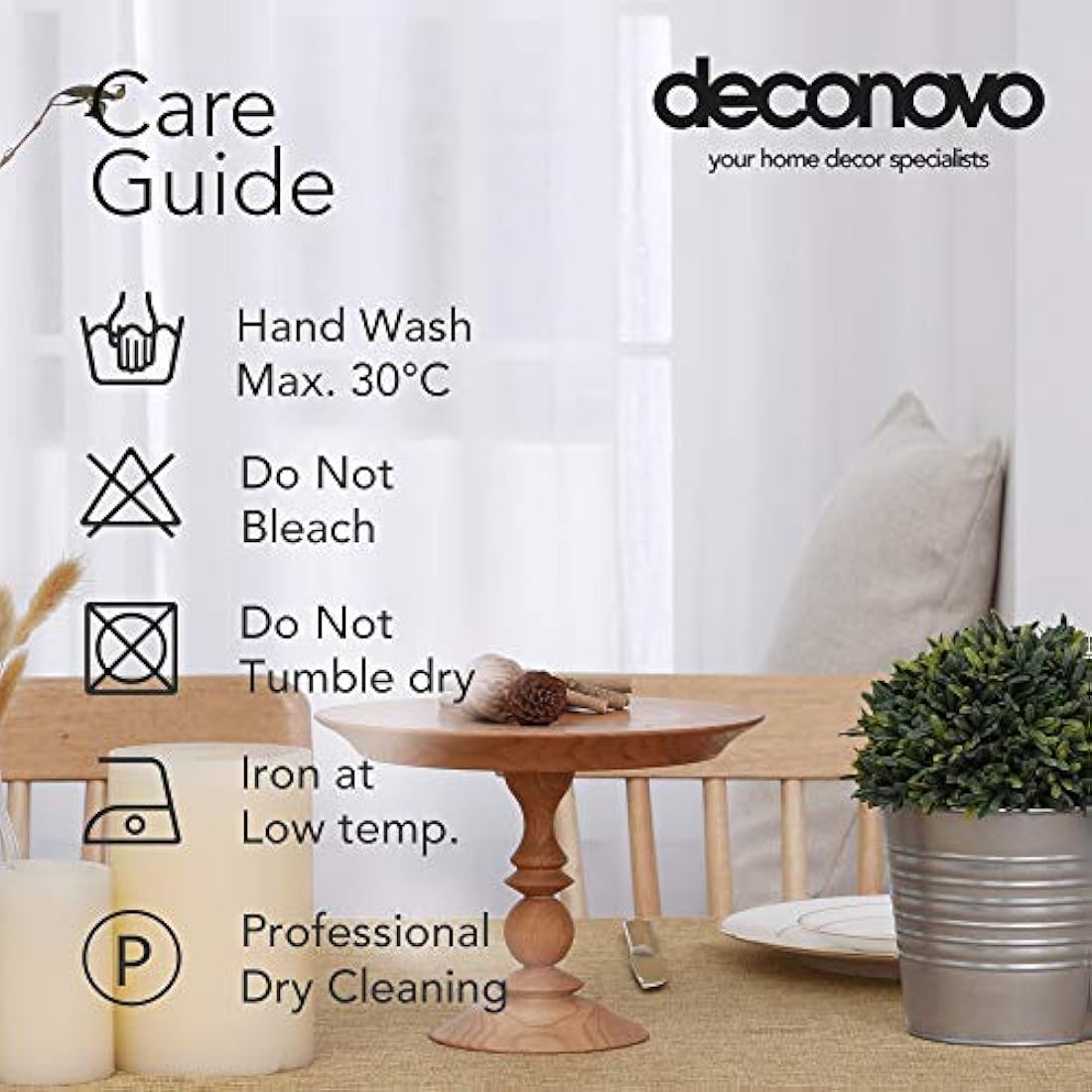 Deconovo - Decorative Waterproof Linen Effect Tablecloth - 132 x 178 cm - Brown