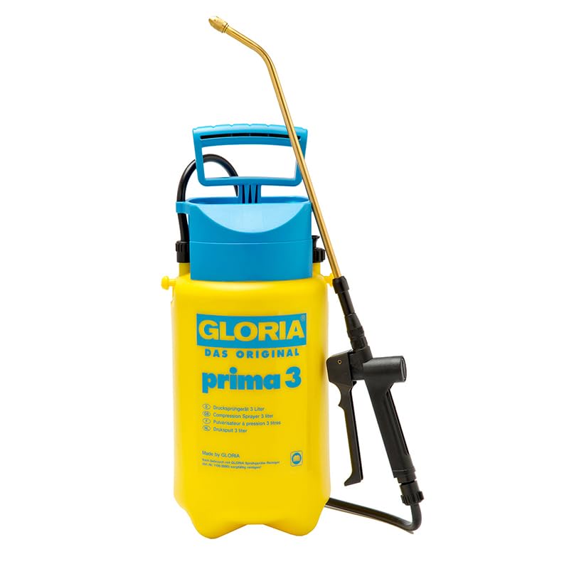 GLORIA Prima 3 Pressure Sprayer | Garden Sprayer | 3 Litre Capacity | Adjustable Brass Nozzle | Compact for the Small Garden