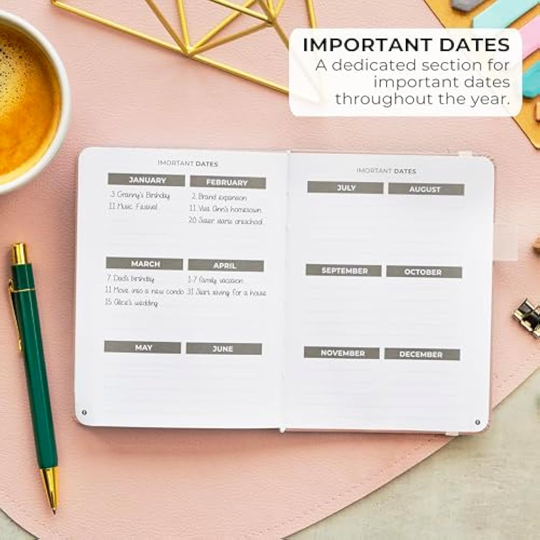 Clever Fox Address Book with alphabetic tabs - PU Leather Telephone and Address Book for Keeping Contacts Safe, Contact Organizer Journal, Small Size (10.5 x 14cm), Hardcover, Rose Gold